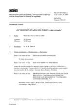 Journal of the 432nd Plenary Meeting of the Forum for Security Co-operation/Revised reissue (es)