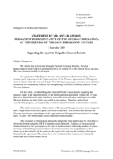 Statement by the Delegation of the Russian Federation in response to the report by the Brigadier General Costanzo Periotto, Personal Representative of the Chairman-in-Office for Article IV of the Dayton Peace Accords