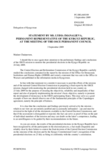 Statement by the Delegation of Kyrgyzstan on presidential elections in Kyrgyzstan