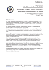 Statement by the Delegation of the United States on violence against journalists and human rights defenders in the Russian Federation