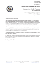 Statement by the Delegation of the United States on media freedom in Uzbekistan