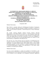 Statement by the Delegation of Serbia, also on behalf of Bosnia and Herzegovina, Croatia and Montenegro, in response to the report by the Brigadier General Costanzo Periotto, Personal Representative of the CiO for Article IV of the Dayton Peace Accords