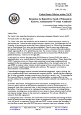 Statement by the Delegation of the United States in response to the report by the Head of the OSCE Mission in Kosovo, Ambassador Werner Almhofer