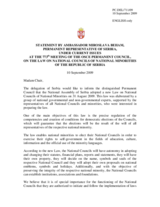 Statement by the Delegation of Serbia on the Law on National Councils of National Minorities