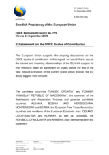 Statement by the Swedish Presidency of the Council of the European Union on the OSCE Scales of Contribution