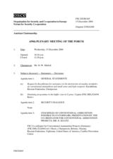 Journal of the 439th Plenary Meeting of the Forum for Security Co-operation