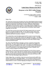 Statement by the Delegation of the United States in response to the presentation by the OSCE Secretary General of the 2010 Unified Budget Proposal