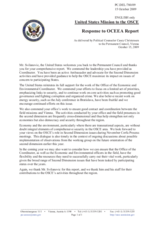 Statement by the Delegation of the United States in response to the report by the Co-ordinator of OSCE Economic And Environmental Activities, Goran Svilanovic