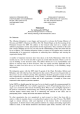 Statement by the Delegation of the Republic of Albania in response to the Chairman-in-Office of the OSCE, H.E. Dimitrij Rupel