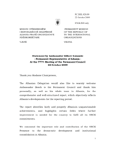Statement by the Delegation of Albania in response to the report by the Head of the OSCE Presence in Albania, Ambassador Robert Bosch