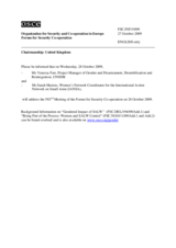 Presentations by Vanessa Farr, Senior Adviser on Gender Issues, UNDP PAPP and by Sarah Masters, Women's Network Coordinator for the IANSA
