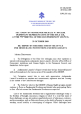 Statement by the Delegation of the Holy See in response to the report by the Director of ODIHR, Ambassador Janez Lenarcic