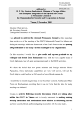 Address by the Minister of Foreign Affairs and European Integration of the Republic of Croatia, Gordan Jandrokovic