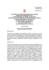 Statement by the Delegation of Serbia in response to the address by the Minister of Foreign Affairs and European Integration of the Republic of Croatia, Gordan Jandrokovic