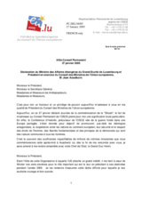 Address by the Vice Prime Minister and Minister for Foreign Affairs of Luxembourg, Mr. Jean Asselborn, on the priorities of the EU presidency
