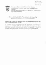 Statement by the Delegation of Croatia on the presidential elections in Croatia, to be held on 27 December 2009