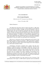 Statement by the Delegation of Georgia on the 8th round of the Geneva talks