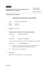 Journal of the 598th Plenary Meeting of the Forum for Security Co-operation