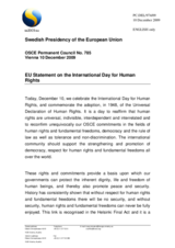 Statement by the Swedish Presidency of the Council of the European Union on the International Day for Human Rights