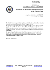 Statement by the Delegation of the United States on the denial of judicial review in the Zhovtis Case