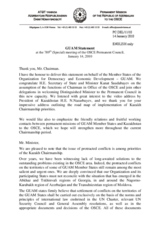 Statement by the Delegation of Azerbaijan on behalf of the Member States of GUAM in response to the address by the Chairman-in-Office of the OSCE, Secretary of State and Minister for Foreign Affairs of the Republic of Kazakhstan, Kanat Saudabayev