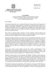 Statement by the Delegation of Moldova in response to the address by the Minister for Foreign Affairs and Co-operation of Spain, Miguel Angel Moratinos