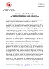 Statement by the Delegation of Turkey in response to the address by the Minister for Foreign Affairs and Co-operation of Spain, Miguel Angel Moratinos