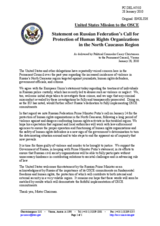 Statement by the Delegation of the United States on the Russian Federation's call for protection of human rights organizations in the North Caucasus