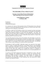 The Indivisibility of Euro-Atlantic Security The Indivisibility of Euro-Atlantic Security