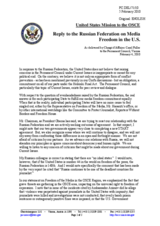Statement by the Delegation of the United States in response to the statement by the Delegation of the Russian Federation on the state of media freedom in the United States of America
