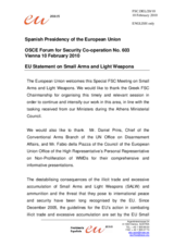 Statement by the Spanish Presidency of the Council of the European Union on Small Arms and Light Weapons