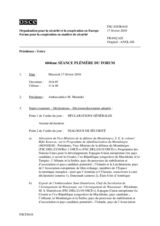 Journal of the 604th Plenary Meeting of the Forum for Security Co-operation (fr)