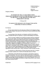 Statement by the Delegation of Belarus in response to the statement by the Delegation of the United States and to the statement by the Spanish Presidency of the Council of the European Union on fundamental freedoms in Belarus