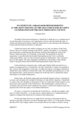 Statement by the Delegation of Germany on Conflict Prevention and Crisis Management in the OSCE area