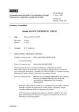 Journal of the 444th Plenary Meeting of the Forum for Security Co-operation (fr)