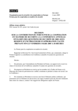 Forum for Security Co-operation Decision, subject to a silence procedure expiring on Friday, 4 March 2005, at 6 p.m. (fr)