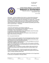 Statement on Anti-Semitism by Abraham H. Foxman, National Director, Anti -Defamation League, US