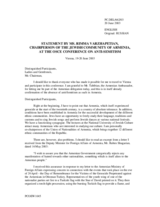 Statement by Rimma Varzhapetian, Chairperson of the Jewish Community of Armenia