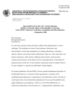 Speech by Vartan Oskanian, Minister of Foreign Affairs of the Republic of Armenia, session 3