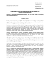 Speaking points and recommendations of the delegation of Turkey, session