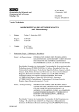 Journal of the 465th Special Plenary Meeting of the Permanent Council (de)