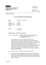 Journal of the 443rd Plenary Meeting of the Permanent Council (de)