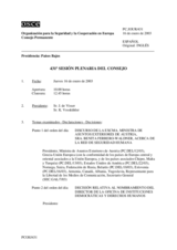 Journal of the 431st Plenary Meeting of the Permanent Council (es)