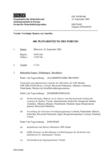Journal of the 400th Plenary Meeting of the Forum for Security Co-operation (de)