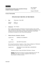 Journal of the 397th Plenary Meeting of the Forum for Security Co-operation