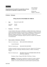 Journal of the 397th Plenary Meeting of the Forum for Security Co-operation (fr)