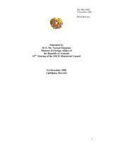 Statement by the Minister of Foreign Affairs of the Republic of Armenia