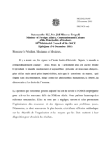 Statement by the Minister of Foreign Affairs, Cooperation and Culture of the Principality of Andorra