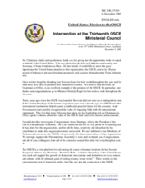 Intervention by the Under Secretary for Political Affairs of the United States of America