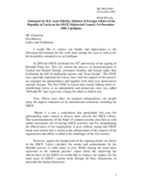 Statement by the Minister of Foreign Affairs of the Republic of Latvia